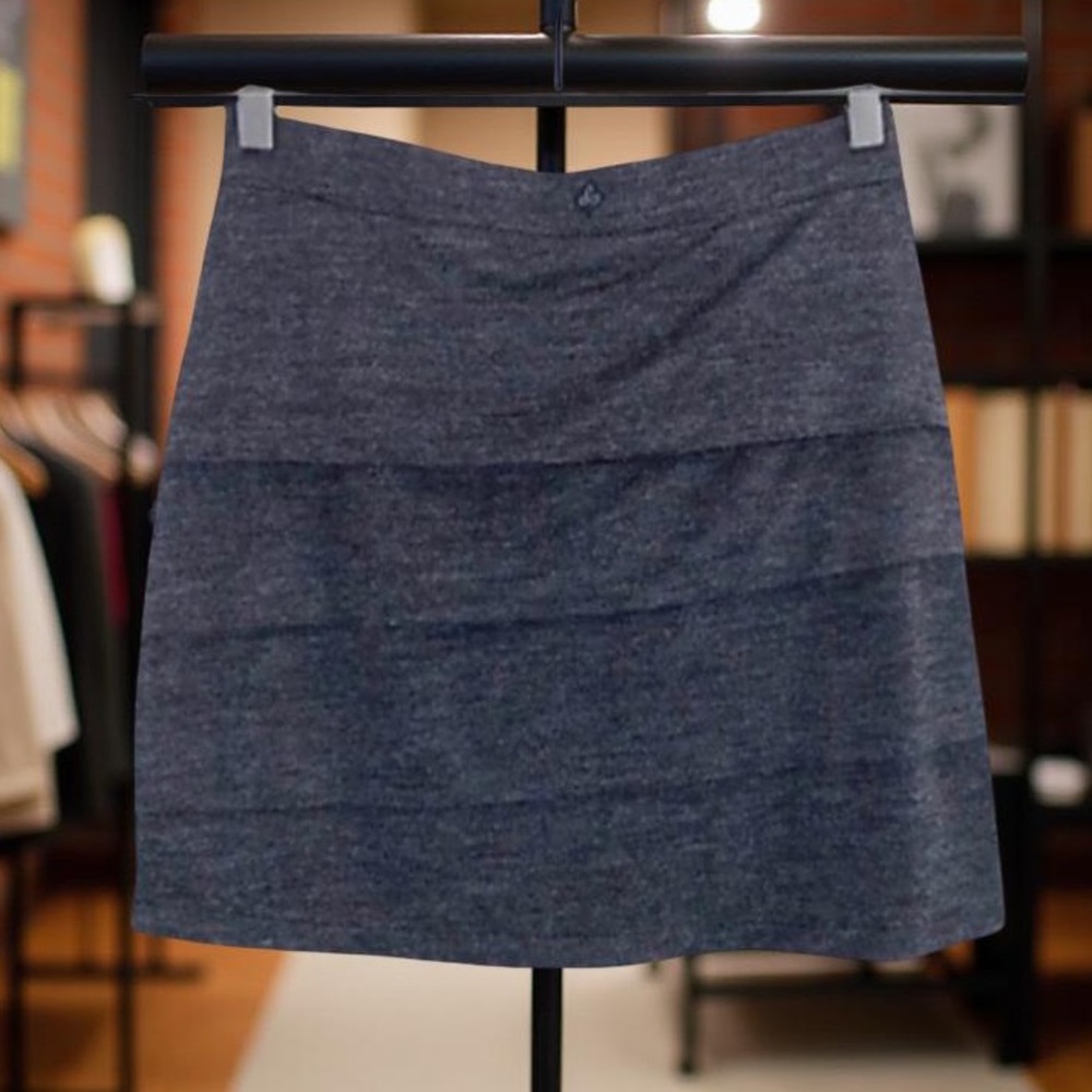 prAna Women’s XS Heather Gray Stretch A-Line Mini Skirt Casual Outdoor